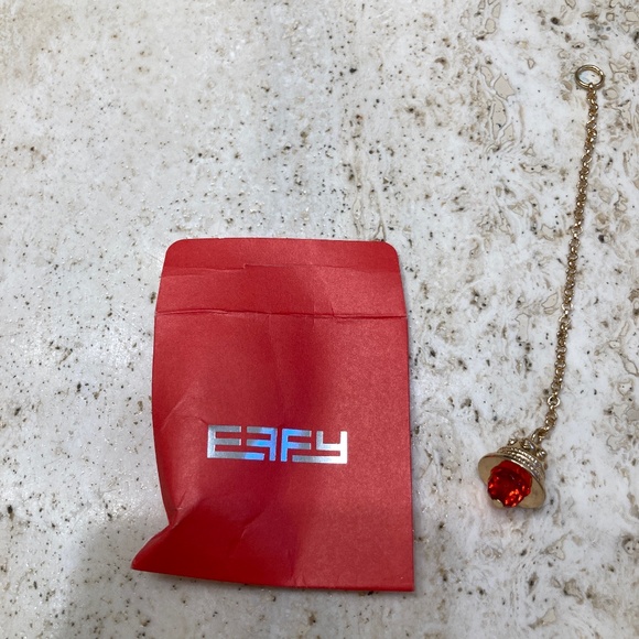 Effy Gold Tone Bag-Charm on Chain With Red Crystal - Picture 1 of 2